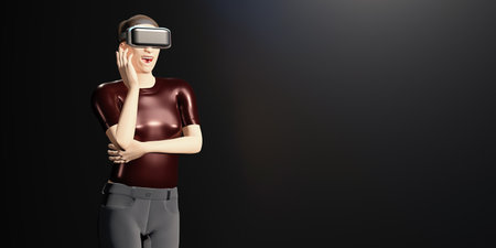 VR Glasses Events background Party Media Player Headset Entertainment Party Metaverse 3D Illustrationsの写真素材