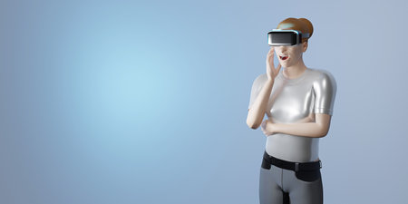 VR Glasses Events background Party Media Player Headset Entertainment Party Metaverse 3D Illustrationsの写真素材