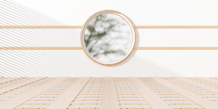 room background and style backdrop Japanese ZEN empty room Interior floors and walls 3D illustrations For decorationの写真素材