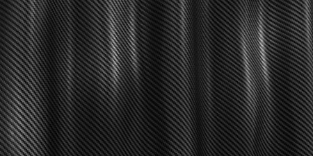Black kevlar texture carbon fiber streaked fabric background striped wavy 3D illustrationの写真素材