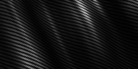 Black kevlar texture carbon fiber streaked fabric background striped wavy 3D illustrationの写真素材
