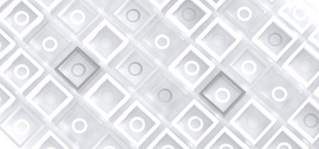 abstract background white geometry linear geometry design element white texture square wallpaper simple poster decorative template front cover square frame 3d illustrationの写真素材