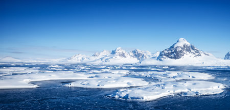 Antarctic ice floor north pole Iceberg 3D illustration