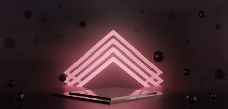 Studio facade laser stage neon lights product placement backdrop technology template radiation...