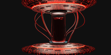 Hibernation of the cryogenic capsule Cryonics capsules glass tubes with frozen liquid For hibernation sci-fi teleport cryopod science technology Cryopod laboratory equipment 3D illustrationの写真素材