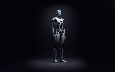 Robot standing full body modern technology of artificial intelligence AI robot industryの写真素材
