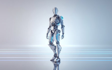 Robot standing full body modern technology of artificial intelligence AI robot industryの写真素材