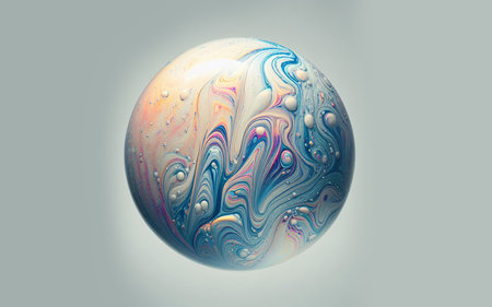 bubbles oil multi colored abstract The oil stains are shiny and colorfulの素材