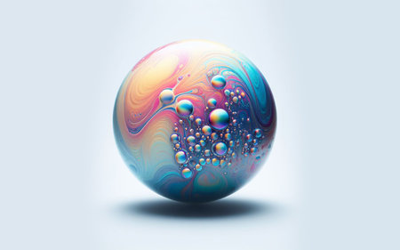 bubbles oil multi colored abstract The oil stains are shiny and colorfulの素材