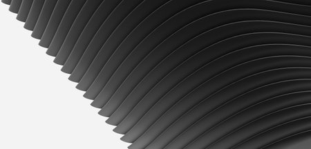 Wallpaper lines abstract curves curved stripes black and white background modern backdrop abstract 3d illustrationの写真素材