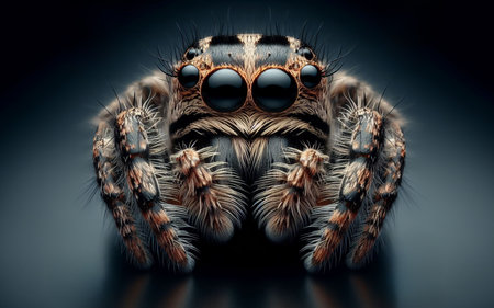 Tarantula spider. Close-up. Dangerous poisonous insect.の写真素材