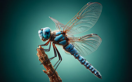 Dragonfly. Close up of a winged insect.の写真素材