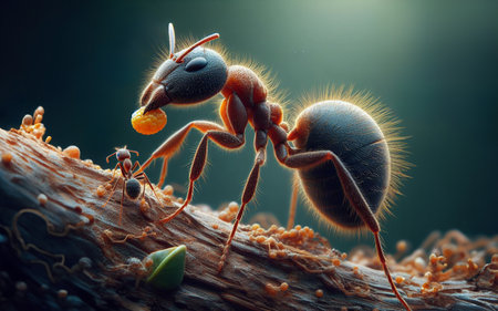 Ants. Enlarged image of an ant. Macro image with sharp details.の写真素材