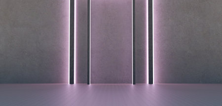 podium stage beam laser neon colors 3D illustration