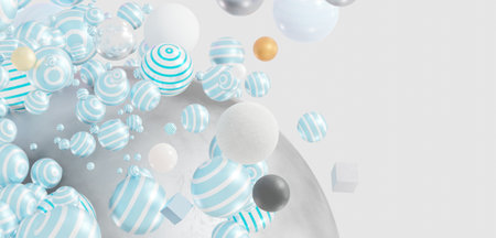 Abstract circle background Fantasy colored ball  Fun background 3d illustration
