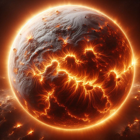 corolla sun, solar flareの写真素材