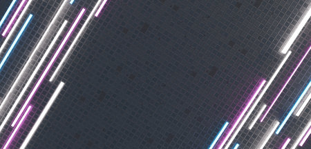Neon light bar background laser bar 3D illustration