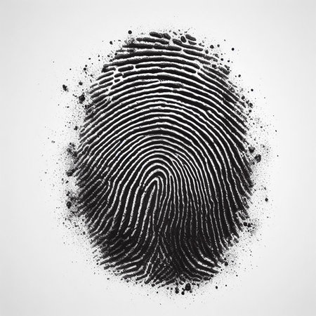 fingerprints on a plain background fingerprint scanningの写真素材