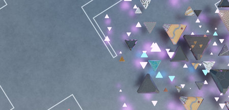 Technology background geometric shapes modern triangle shape 3D illustration