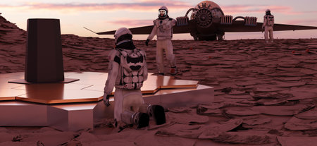 star exploration Space missions Creation of an alien colony 3D illustration