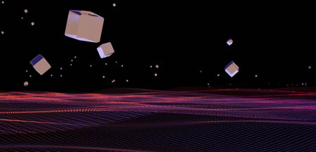 technology mesh Modern background. 3D illustration