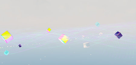 technology mesh Modern background. 3D illustration