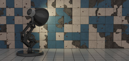 Table lamps, floor and wall lamps, light bulbs, 3D illustrationsの写真素材