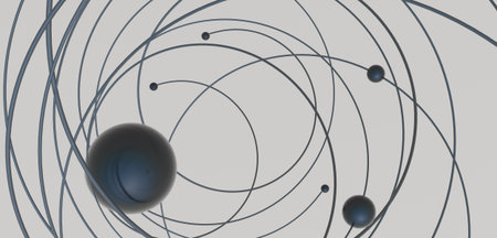 abstract ball New pearl, trendy background, abstract, lines, circles, minimalist, 3D illustration,