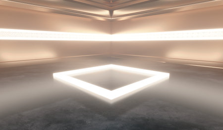 Square room, background, stage, backdrop, 3D illustration
