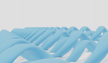 Abstract curve background, wavy, 3D illustration.