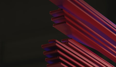 Multi layered plate background, abstract lines, geometric, 3D illustration