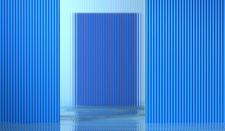 Podium, Water Surface, Product placement in water, On the water surface, Product placement for cosmetics, 3D illustrationの写真素材