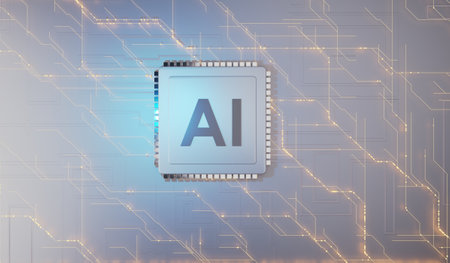 CPU circuit background AI chip 3d rendering CPU AI Artificial intelligence computer processor...