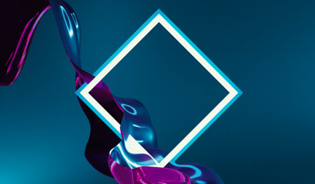 Glowing frame, Abstract lines, Floating frame, Display, Frame, Water floating in the air, Product...