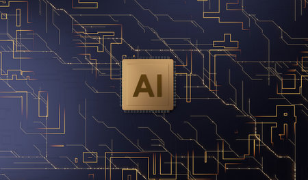 CPU circuit background AI chip 3d rendering CPU AI Artificial intelligence computer processor...