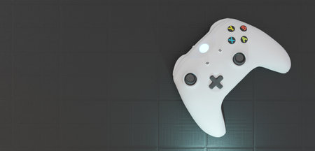 Joystick Game Controller Wireless Gamepad Portable Video Game Player Gamepad for Gaming Gamepad for Game Console Game Stick Game Concept 3D Renderingの写真素材