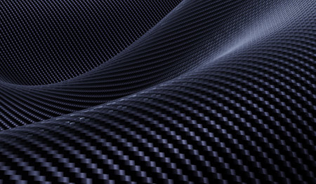 Kevlar texture, Carbon fiber texture pattern, Black seamless, Seamless cross Kevlar fabric background. Car tuning or macro fabric. Diagonal carbon fiber 3D illustrationの写真素材