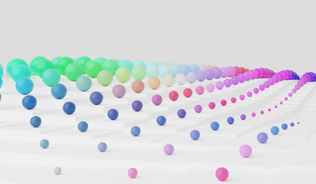 Abstract ball, gradient circle background, 3D illustrationの写真素材