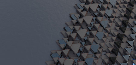 Technology background, geometric, 3D illustrationの写真素材