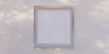Photo frame, interior wall background, 3D illustration