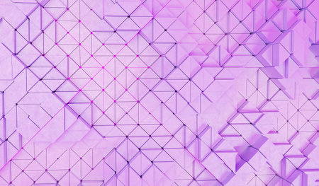 Technology background, abstract, multicolored, modern triangles, 3D illustrationの写真素材