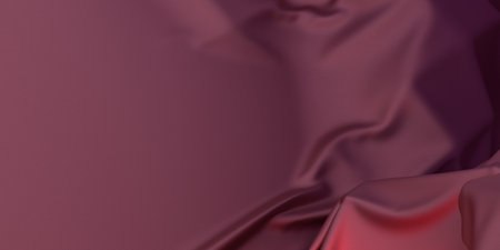 Wrinkled fabric, shiny fabric, dark tone, background, 3D illustrationの写真素材