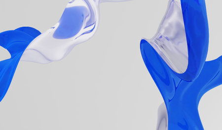 Abstract stripes, transparent acrylic, 3D illustrationの写真素材