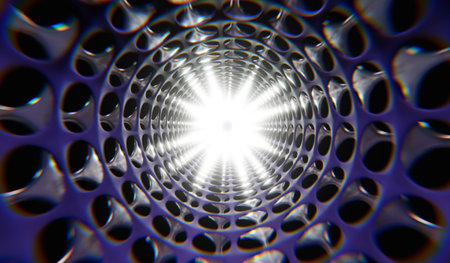 Abstract circle, deep hole, spiral, abstract background, 3D illustration.