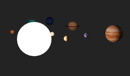 Solar System Orbit Planets 3D Illustrationの写真素材