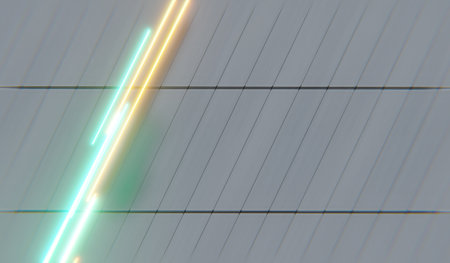 Technology background of laser light, neon light, 3D illustrationの写真素材