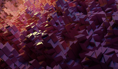 Abstract triangle background, technology background, bright colors, 3D illustration