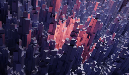 Abstract triangle background, technology background, bright colors, 3D illustrationの写真素材