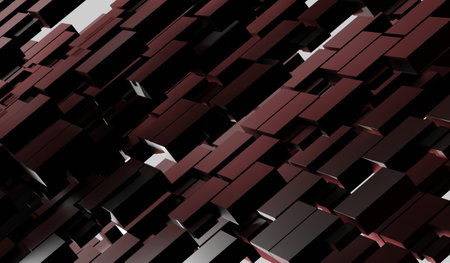 Shiny cubes, abstract square background, 3D illustration