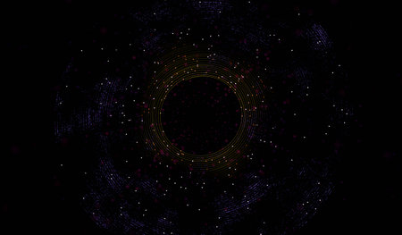 Abstract background, glowing ring, 3D illustration